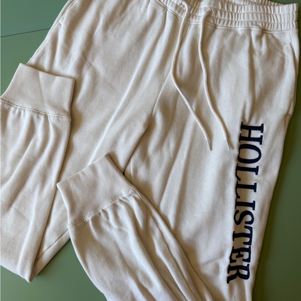 Hollister Kids White Joggers with Logo